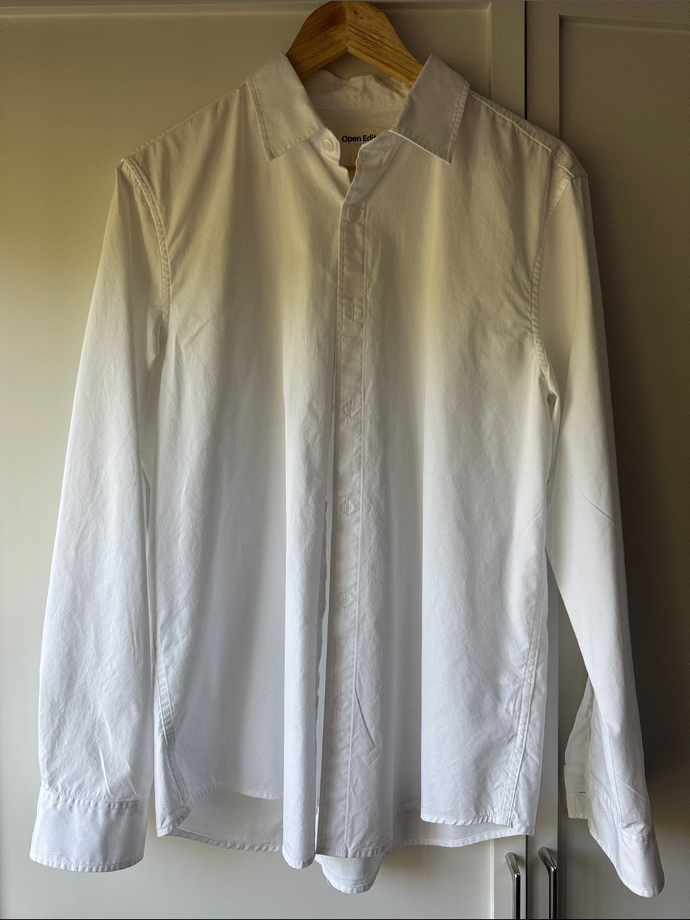 Open Edit White Oversized Button Down Shirt Women size M